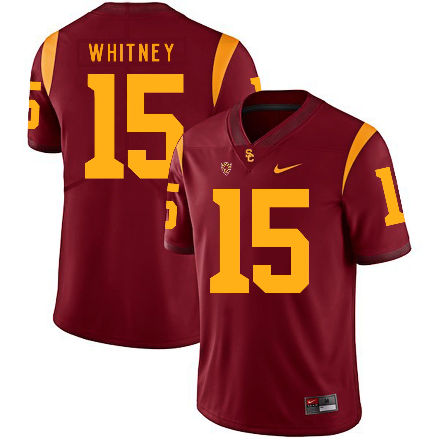 Men USC Trojans #15 Whitney Red Customized NCAA Jerseys->customized ncaa jersey->Custom Jersey